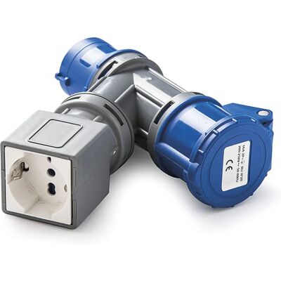 Famatel 15002 - Adaptador Industrial 1 Enchufe Schuko y CEE Famatel 15002 - Adaptador Industrial 1 Enchufe Schuko y CEE
