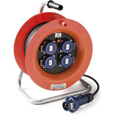 Famatel Modello 30015 Bobina di cavo industriale - IP55, 50m, 4 prese Famatel Modello 30015 Bobina di cavo industriale - IP55, 50m, 4 prese