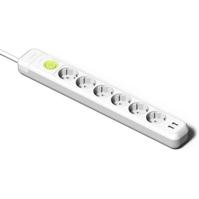 Multiprise 6 prises + 2 USB - Prise EU Multiprise 6 prises + 2 USB - Prise EU