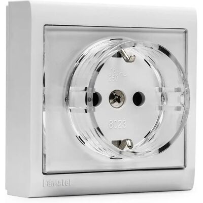 Famatel Living 8000 2p+t 16a 250v Presa a Muro Trasparente Famatel Living 8000 2p+t 16a 250v Presa a Muro Trasparente