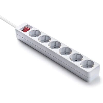Prelungitor cu 6 Prize și Comutator - Cablu 1,5m - 16A, 250V Prelungitor cu 6 Prize și Comutator - Cablu 1,5m - 16A, 250V