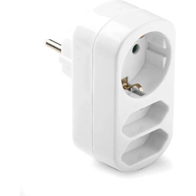Famatel - 1314 - 10/16A 250V - Triplo frontale - Adattatore Famatel - 1314 - 10/16A 250V - Triplo frontale - Adattatore