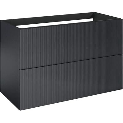 Cosmic Wish Badezimmerschrank - Ornamentglas, 2 Schubladen, Schwarz Matt Cosmic Wish Badezimmerschrank - Ornamentglas, 2 Schubladen, Schwarz Matt