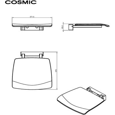 Cosmic Architect Douchezit - Zwart - Badkameraccessoire Cosmic Architect Douchezit - Zwart - Badkameraccessoire