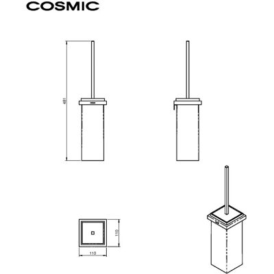 Cosmic The Grid Wand-WC-Bürstengarnitur - Stoßfest Cosmic The Grid Wand-WC-Bürstengarnitur - Stoßfest