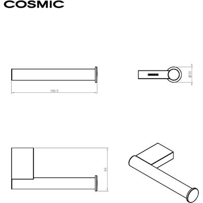Cosmic Zwart Wit Toiletrolhouder - Modern en Duurzaam Cosmic Zwart Wit Toiletrolhouder - Modern en Duurzaam