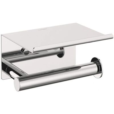 Cosmic Silver Wall-Mounted Toilet Roll Holder with Cover - Bathroom Accessory Cosmic Silver Wall-Mounted Toilet Roll Holder with Cover - Bathroom Accessory