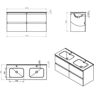 Cosmic Bbest Wand-Schrank mit 2 Schubladen - Badezimmer Cosmic Bbest Wand-Schrank mit 2 Schubladen - Badezimmer