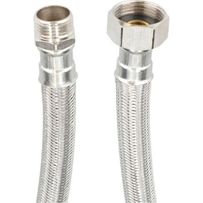 Tubo in acciaio inox Fontastock - Spina maschio 1/2", presa 3/4" - 40cm Tubo in acciaio inox Fontastock - Spina maschio 1/2", presa 3/4" - 40cm