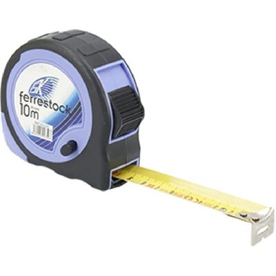 Ruban mesure Ferrestock 10 m x 25 mm - Haute qualité, Jaune - Publicité Ruban mesure Ferrestock 10 m x 25 mm - Haute qualité, Jaune - Publicité