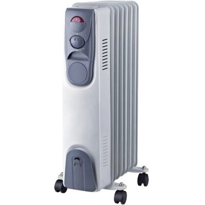 Radiatore ad olio Niklas - 7 elementi - Termostato - 1500W - Bianco Radiatore ad olio Niklas - 7 elementi - Termostato - 1500W - Bianco