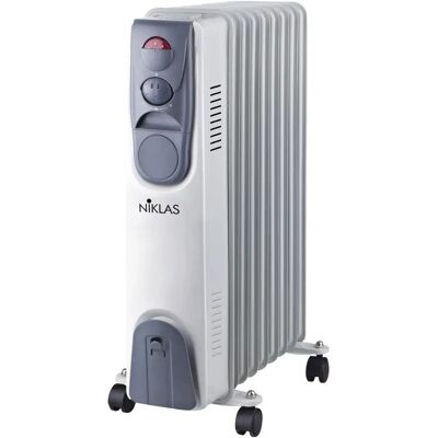 Radiador de aceite eléctrico NIKLAS de 9 elementos - Potencia ajustable - Portátil Radiador de aceite eléctrico NIKLAS de 9 elementos - Potencia ajustable - Portátil