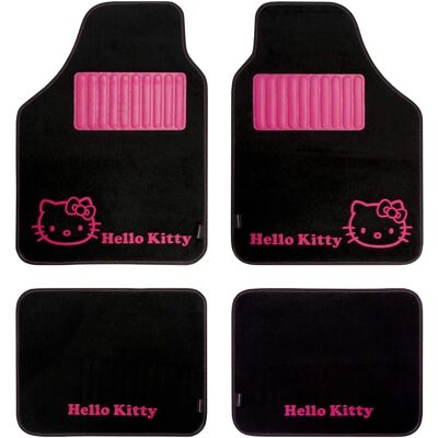 Hello Kitty KIT3013 Alfombrillas de Coche Negros Rosados - Alfombrillas Hello Kitty KIT3013 Alfombrillas de Coche Negros Rosados - Alfombrillas