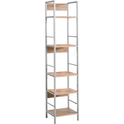 Étagère moderne Kala gris métal et bois - 150x30x74 cm - Publicité Étagère moderne Kala gris métal et bois - 150x30x74 cm - Publicité