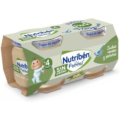Nutriben Nutribén Potito Judías Verdes y Patatas Bipack - Comida para bebé Nutriben Nutribén Potito Judías Verdes y Patatas Bipack - Comida para bebé