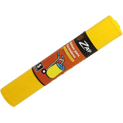 ZAP - Rouleau de 5 sacs poubelle résistants - 50L - Jaune - Publicité ZAP - Rouleau de 5 sacs poubelle résistants - 50L - Jaune - Publicité