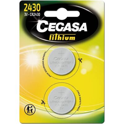 Cegasa CR2430 - Pack de 2 Piles Bouton Lithium - Fiables et Durables Cegasa CR2430 - Pack de 2 Piles Bouton Lithium - Fiables et Durables