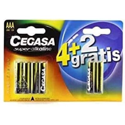 Piles alcalines Cegasa LR03 - 6 unités - Publicité Piles alcalines Cegasa LR03 - 6 unités - Publicité