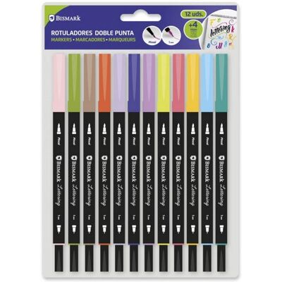 Bismark 330114 Filzstift - Fein/Extra Fett - 12 stk Bismark 330114 Filzstift - Fein/Extra Fett - 12 stk