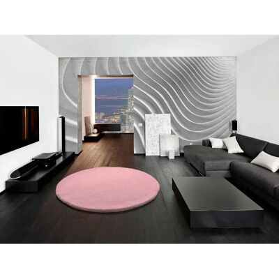 Tapis Rose Universal XXI - Rond en Polyester - Publicité Tapis Rose Universal XXI - Rond en Polyester - Publicité