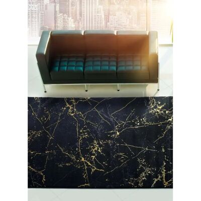Tapis rectangulaire noir Universal XXI - 140x200cm - Publicité Tapis rectangulaire noir Universal XXI - 140x200cm - Publicité