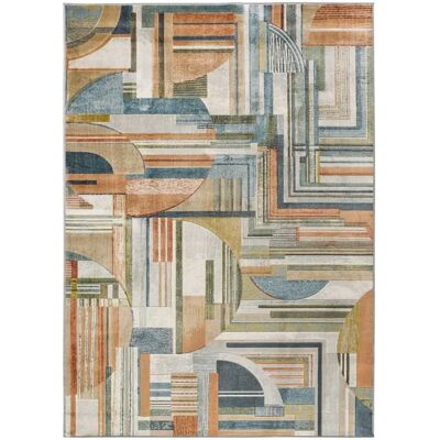 Tapis géométrique multicolore Atticgo - 135x195 cm - Publicité Tapis géométrique multicolore Atticgo - 135x195 cm - Publicité