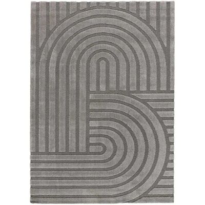 Alfombra Geométrica Gris - Con Relieve y Compatible con Calefacción Alfombra Geométrica Gris - Con Relieve y Compatible con Calefacción