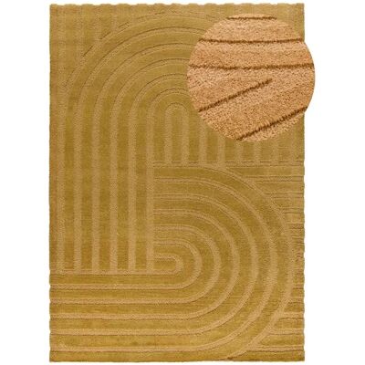 Alfombra rectangular mostaza Snowy de Atticgo - Decoración interior Alfombra rectangular mostaza Snowy de Atticgo - Decoración interior