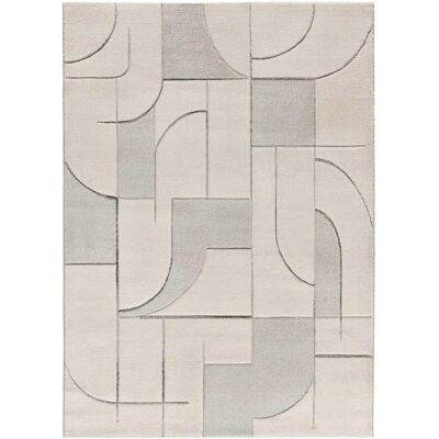 Tapis géométrique Atticgo avec lignes crème - Tapis - Publicité Tapis géométrique Atticgo avec lignes crème - Tapis - Publicité