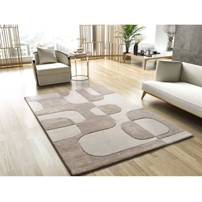Tapis géométrique crème - Atticgo - Publicité Tapis géométrique crème - Atticgo - Publicité