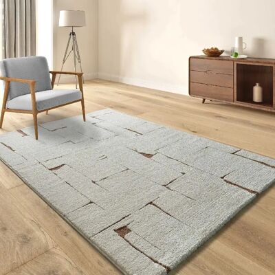 Atticgo - Kurzflorteppich geometrisches Muster - Crema - Rug Atticgo - Kurzflorteppich geometrisches Muster - Crema - Rug