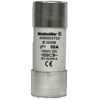 Weidmüller WSFL 22x58 50A säkringar - 10 st. Weidmüller WSFL 22x58 50A säkringar - 10 st.