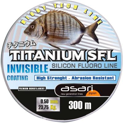 Ligne de Pêche en Fluorocarbone Asari Titanium Sfl 300 M - Publicité Ligne de Pêche en Fluorocarbone Asari Titanium Sfl 300 M - Publicité