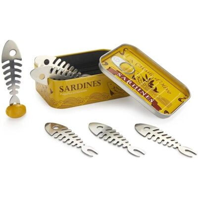 Balvi Sett med 6 sardineappetittgafler - Vintage tinnboks Balvi Sett med 6 sardineappetittgafler - Vintage tinnboks