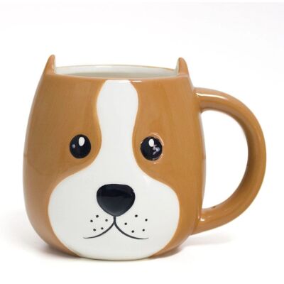 Hrnek Balvi Woof! - Šálek - Hlava psa z keramiky hnědá Hrnek Balvi Woof! - Šálek - Hlava psa z keramiky hnědá