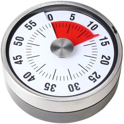 Balvi Visuele Timer - 60 Min, Magnetisch, RVS/Kunststof Balvi Visuele Timer - 60 Min, Magnetisch, RVS/Kunststof