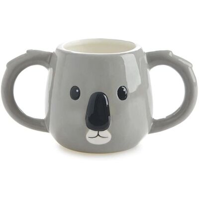 Mug Koala Balvi - 400ML Céramique Gris Animal Cadeau - Publicité Mug Koala Balvi - 400ML Céramique Gris Animal Cadeau - Publicité