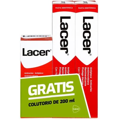 Lacer Doppel-Anti-Karies Zahnpasta & Mundwasser Set Lacer Doppel-Anti-Karies Zahnpasta & Mundwasser Set