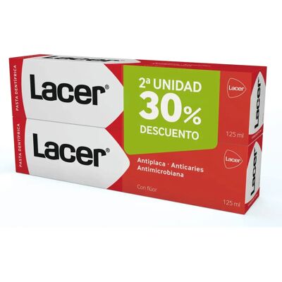 Pasta de dientes Lacer Acción Completa - Antiplaca, Anticaries - 2x125ml Pasta de dientes Lacer Acción Completa - Antiplaca, Anticaries - 2x125ml