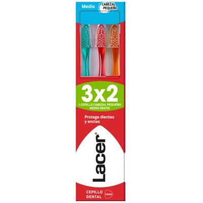 Lacer Compact Small Head Toothbrush - Unisex Pack of 3 Lacer Compact Small Head Toothbrush - Unisex Pack of 3
