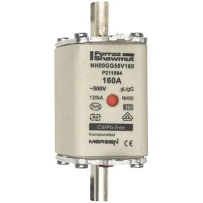 Mersen NH00 Fusible - 160A, gG, 500V, DIN VDE 0636 - Fusible - Publicité Mersen NH00 Fusible - 160A, gG, 500V, DIN VDE 0636 - Fusible - Publicité