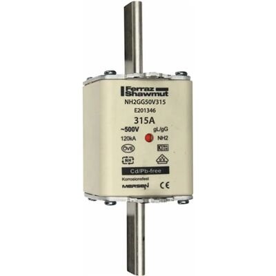 Mersen NH2 GG 315A - Fusible - IEC 60269-2-1 - gG - 500V - Publicité Mersen NH2 GG 315A - Fusible - IEC 60269-2-1 - gG - 500V - Publicité