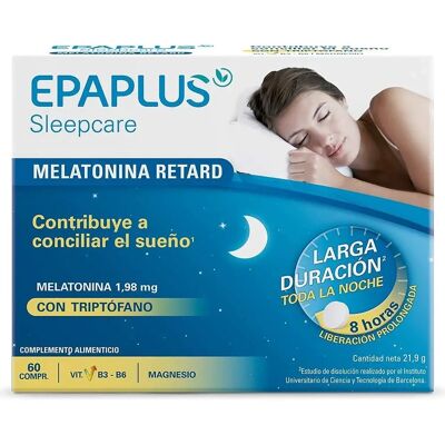 Epaplus Marca Retard Melatonina Tryptófano Sleep Aid - 60 Cápsulas Epaplus Marca Retard Melatonina Tryptófano Sleep Aid - 60 Cápsulas