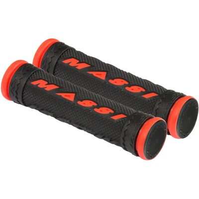 Poignées Massi Densité Double Noir-Rouge - Accessoires Vélo - Publicité Poignées Massi Densité Double Noir-Rouge - Accessoires Vélo - Publicité