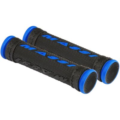 Poignées Massi Double Densité - Gel - Noir/Bleu Poignées Massi Double Densité - Gel - Noir/Bleu
