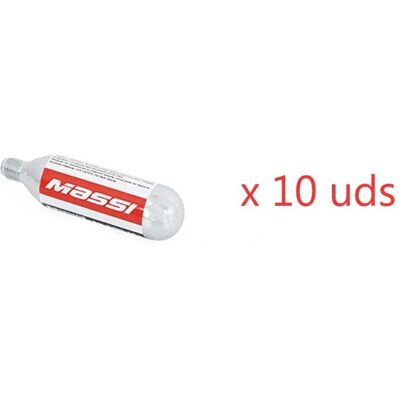 Massi Cartouche de CO2 16g - Pack de 10 unités - Cartridges CO2 - Publicité Massi Cartouche de CO2 16g - Pack de 10 unités - Cartridges CO2 - Publicité