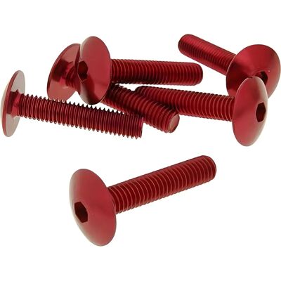 Vparts Zestaw 6 Czerwonych Śrub Aluminiowych z Głowicą Sześciokątną M6x30 Vparts Zestaw 6 Czerwonych Śrub Aluminiowych z Głowicą Sześciokątną M6x30