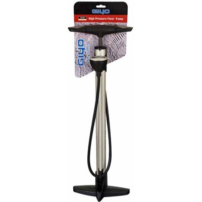 Pompe à vélo en acier Giyo - 160PSI - Manomètre - Inflateur atelier - Publicité Pompe à vélo en acier Giyo - 160PSI - Manomètre - Inflateur atelier - Publicité