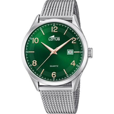 Montre en quartz Lotus argentée - Homme minimaliste ronde 43mm - Publicité Montre en quartz Lotus argentée - Homme minimaliste ronde 43mm - Publicité