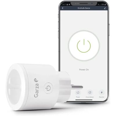 Garza Slimme Stekker - WiFi Bediening, Timer & Spraak Garza Slimme Stekker - WiFi Bediening, Timer & Spraak